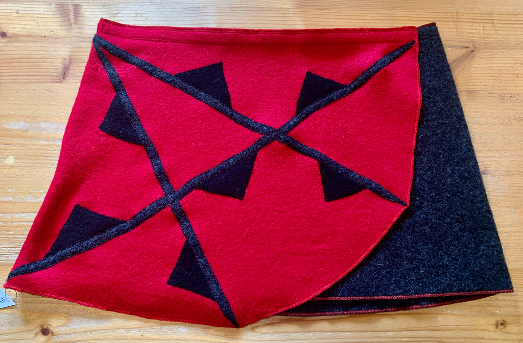 Wickelrock/Hüftwärmer in rot/anthrazit